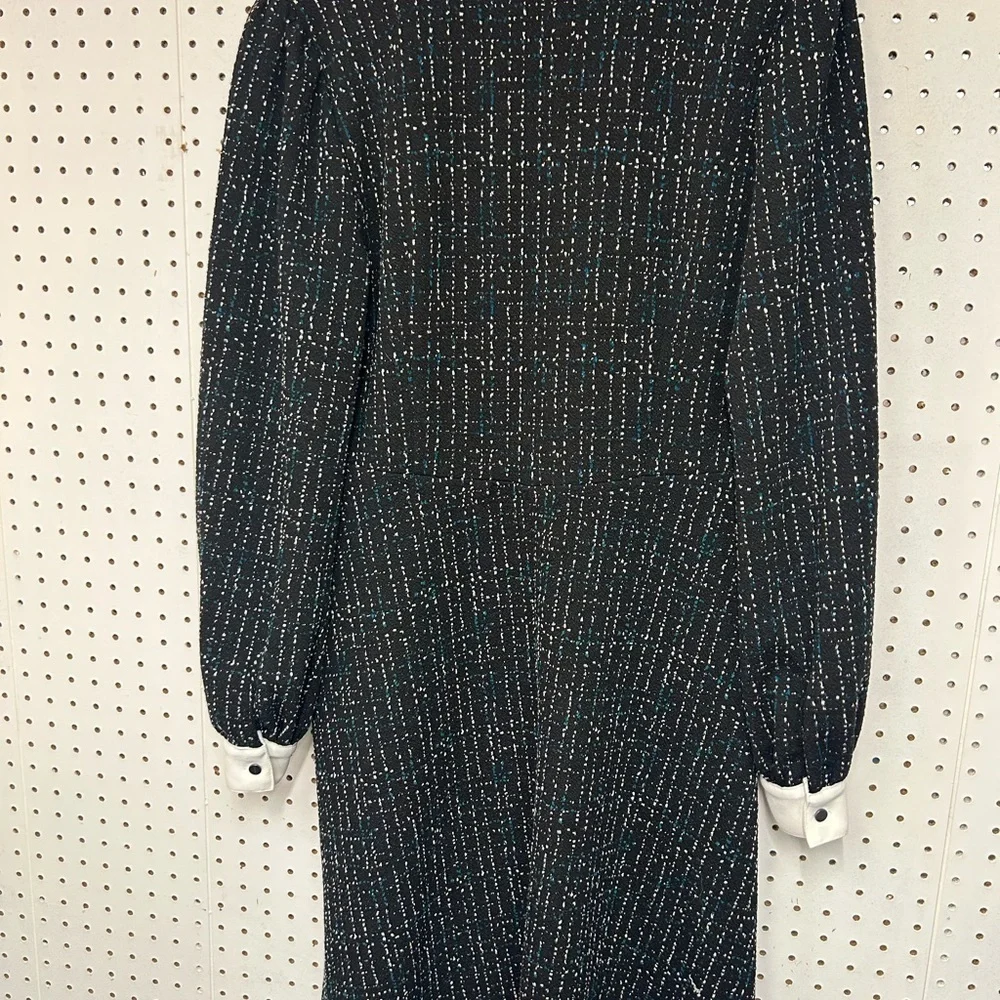DKNY Black and White Long Sleeve Dress